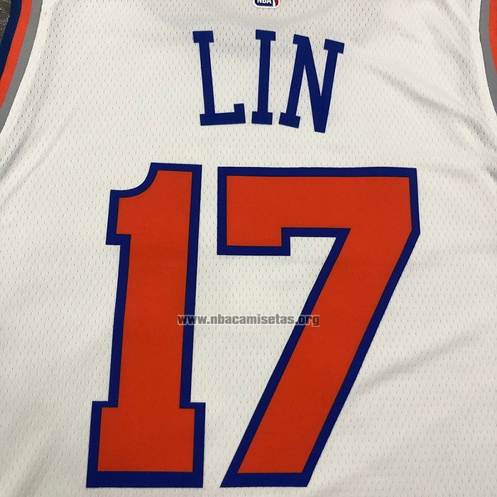 Camiseta New York Knicks Jeremy Lin NO 17 Association Blanco